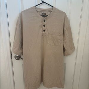 Duluth Trading Co Men's Tan Henley Shirt